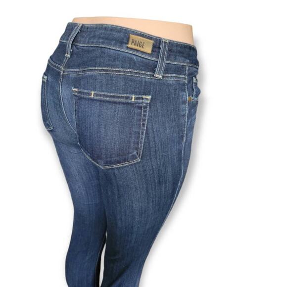 PAIGE Skyline Skinny Crop Jeans – Dark Wash, Size 26, Mid-Rise Stretch Denim - Picture 8 of 10